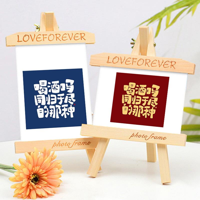 Holz Mini Bilderrahmen Display Kreativer Hochzeitsfeier Foto Ständer Halter Kinder Malerei Basteln