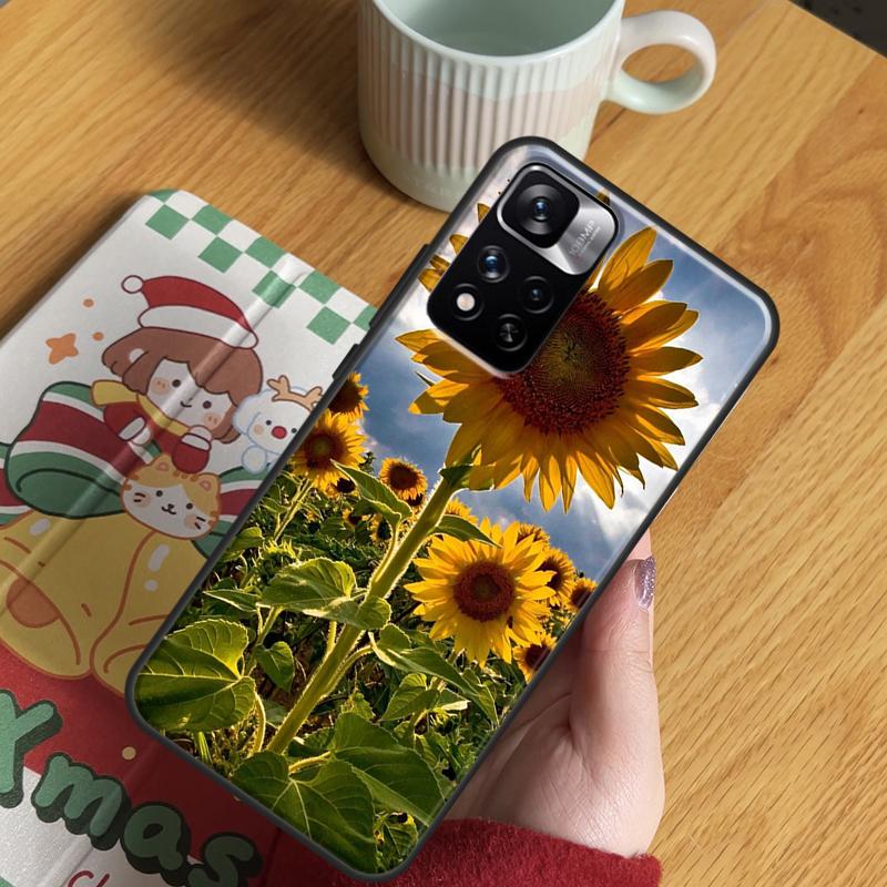Sunflower Floral Case For Xiaomi Redmi Note 14 Pro 13 12 11 10 15 Pro Plus Redmi 15 C 13 10C 12C 13C 14C Cover