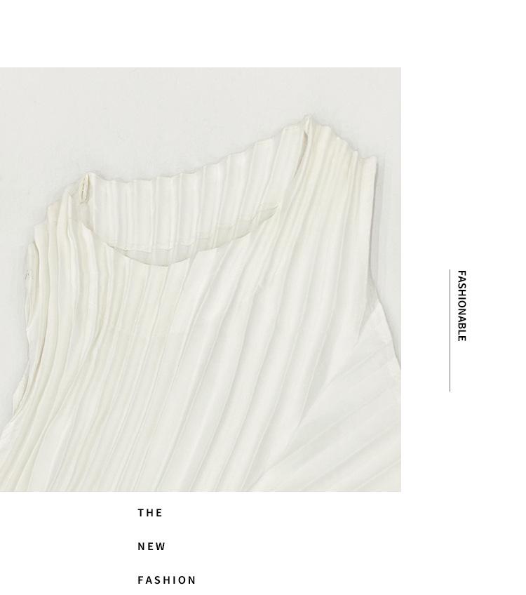 Women's Spring/Summer 2025 Sleeveless Slim Fit Pleated Dress In New French Style