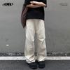 Men'S High Street Niche Personality Drawstring High Waisted Work Pants Trendy Brand American Pure Cotton Wide Leg Work Pants