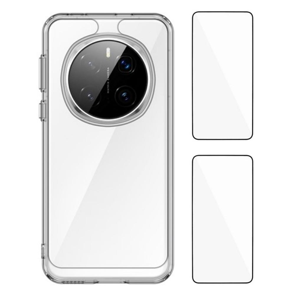 WANLONFENG MF2 Series for Honor Magic7 Pro 5G Case TPU Acrylic Clear Phone Cover with 2Pcs Tempered Glass Film