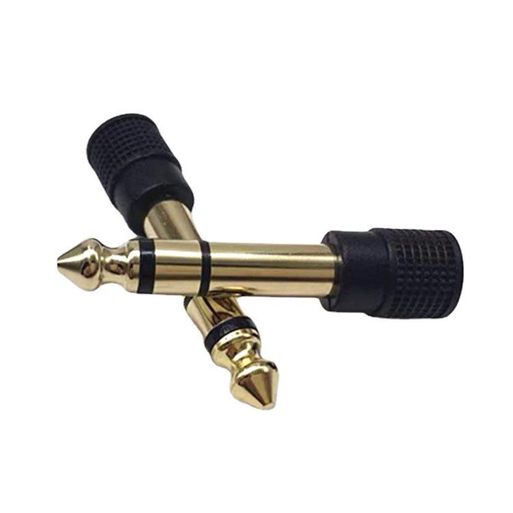 Gold-Plated Copper Audio Adapter: 3.5mm Female to 6.35mm Male, Mic Converter