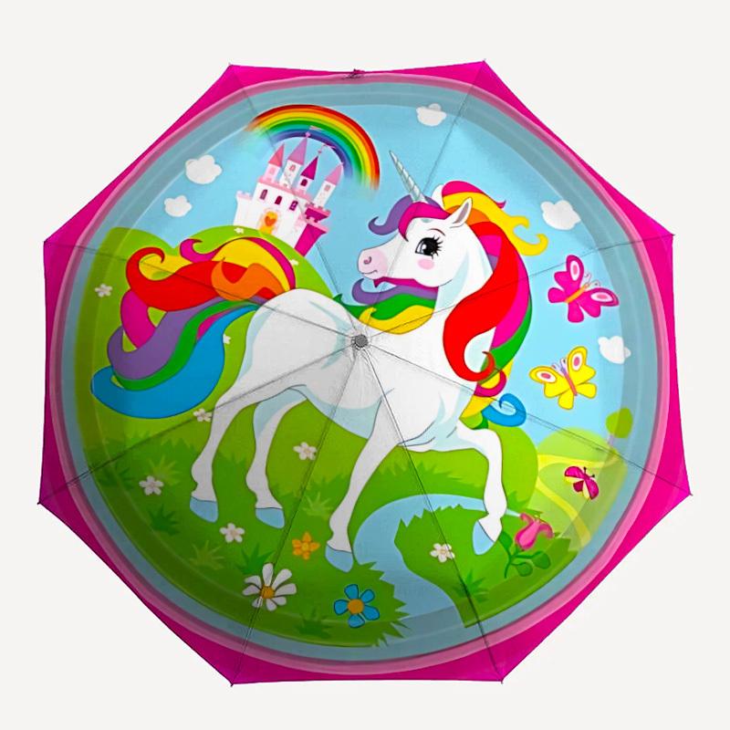 1pc Unicorn Fantasy Auto-Fold Umbrella with One-Touch Open/Close - 8 Reinforced Ribs for Windproof Stability yy251118142