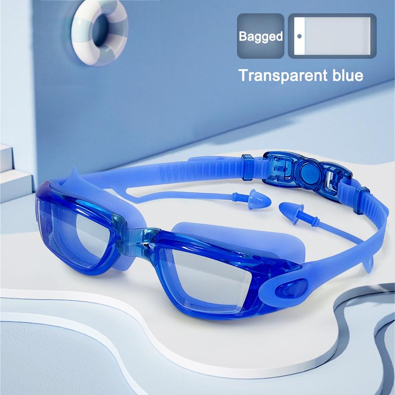 Professional Swimming Goggles Men Women Large Frame With Earplugs Waterproof Anti-Fog High-definition Swim Pool Diving Goggles Li Practical Use