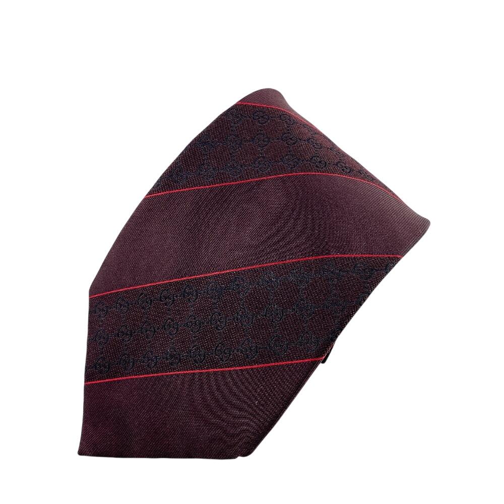 GUCCI Suit business GG pattern silk tie Reddish silk Used