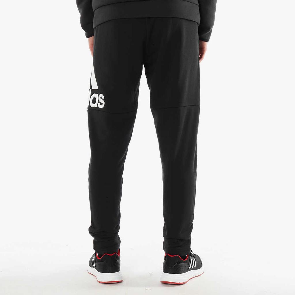 Adidas Contrast Logo Print Straight-Leg Track Pants Men Bottoms Black CW3881