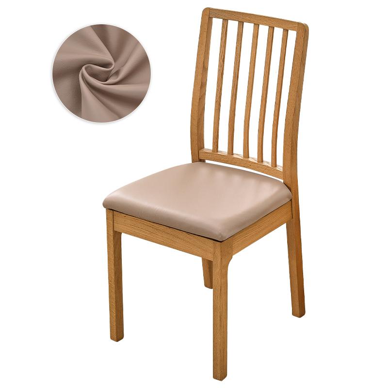 Wasserdichter PU-Lederstoff Stuhlbezug Stretch Sitzkissenbezug Elastischer Unifarbener Sitzbezug Esszimmerstuhl Sitzbezug