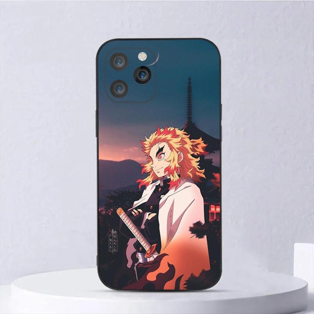 

Kyojuro Rengoku Phone Case For iPhone 15,14,13,12,11,Plus,Pro Max,XS,X,XR,SE,Mini,8,7 Soft Silicone Black Cover iPhone13mini