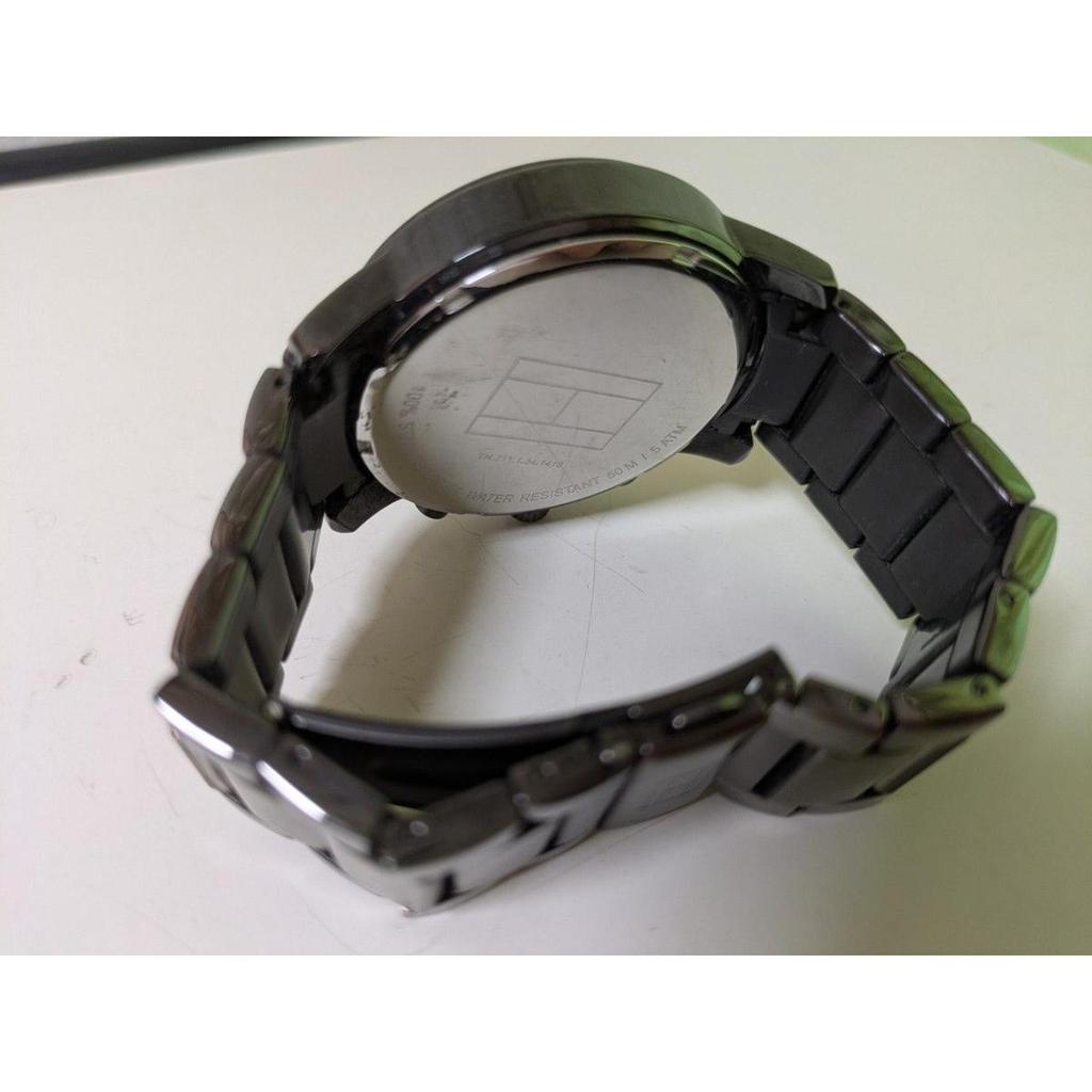 Used [Working Item] TOMMY HILFIGER Tommy Hilfiger Men's Watch Chronograph Style Gunmetal Gray [Big Face]
