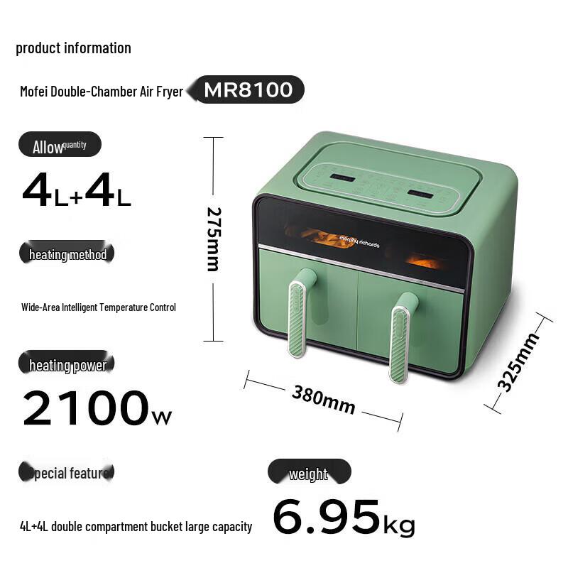 Morphy Richards 8L Smart Heißluftfritteuse & Dampfofen CN-Stecker (Adapter enthalten)