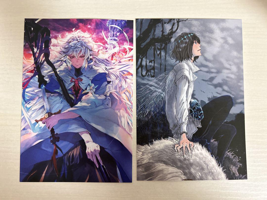 

[USED] Fate/Grand Order Final Advent Artbook Bonus Postcards Merlin, Oberon