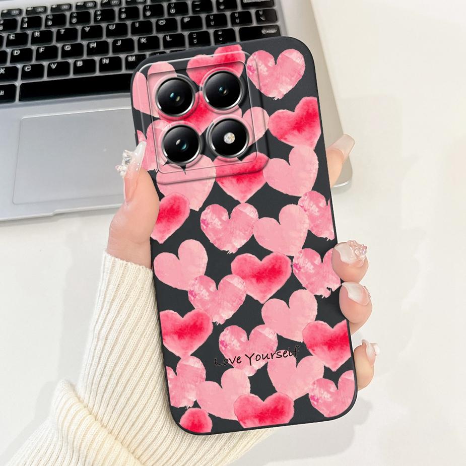 For Xiaomi 14T Pro Case Stylish Flowers Cartoon Cover Shockproof Soft TPU Phone Case For Xiaomi Mi 14T Pro Mi14T 5G Fundas Coque