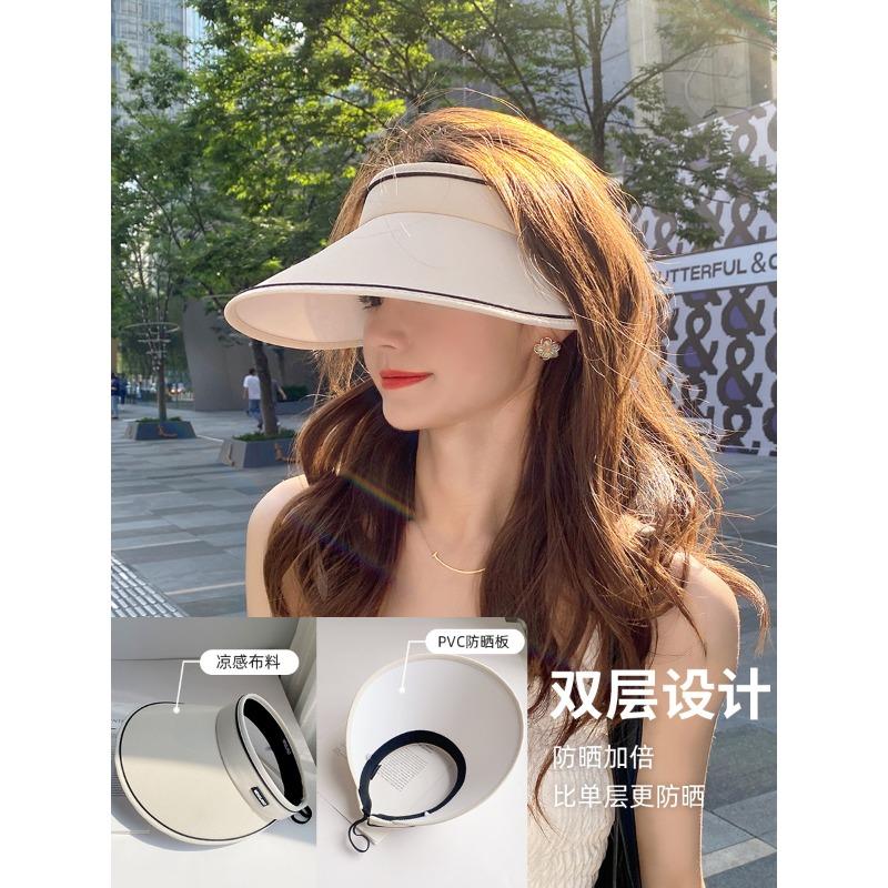 Strong blackout sun protection hat women's summer UV protection sun hat big edge face cover empty top hat