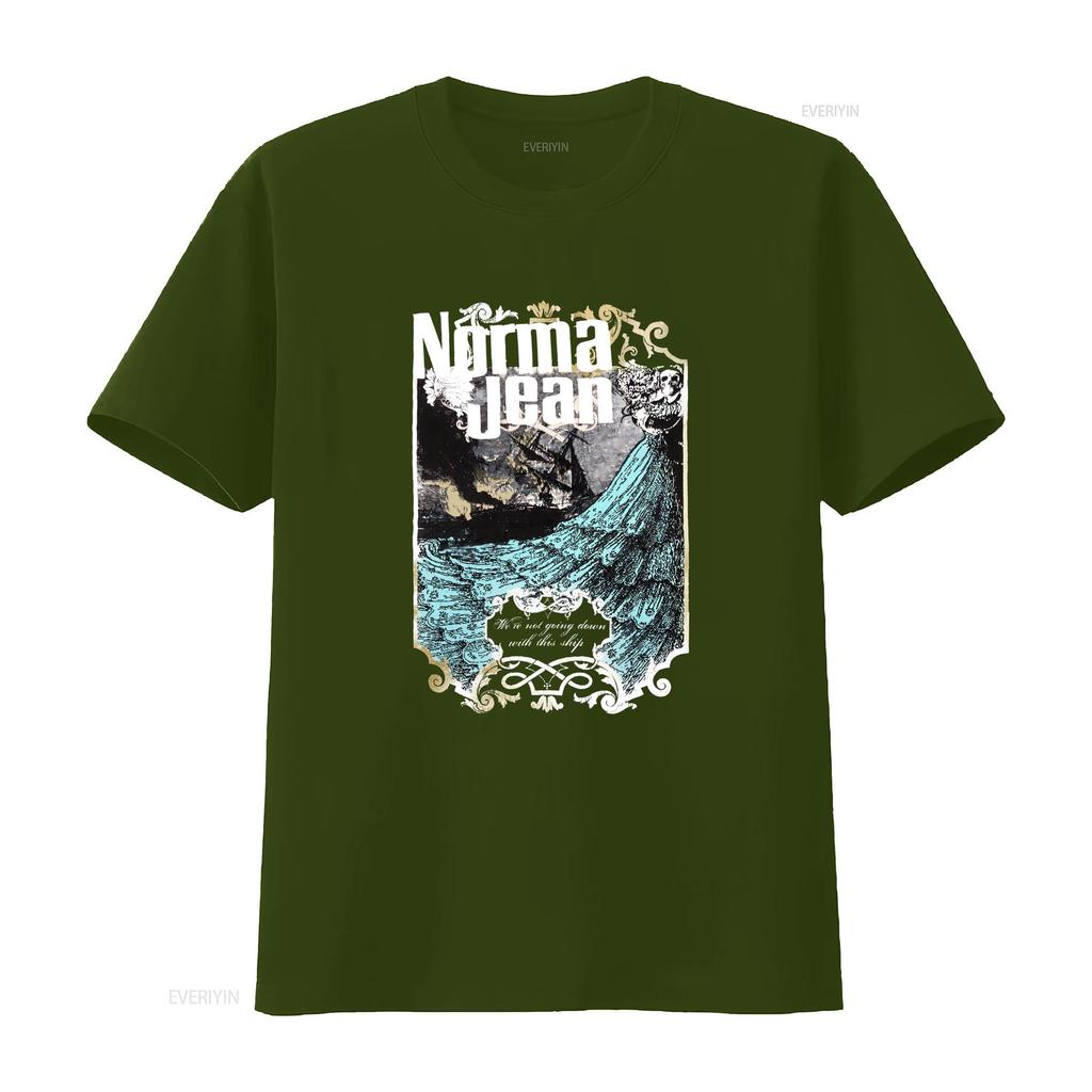 Remake Norma Jean band tee we re not going down with this ship TE6138 vintage Washed Unisex Breathable Stretched