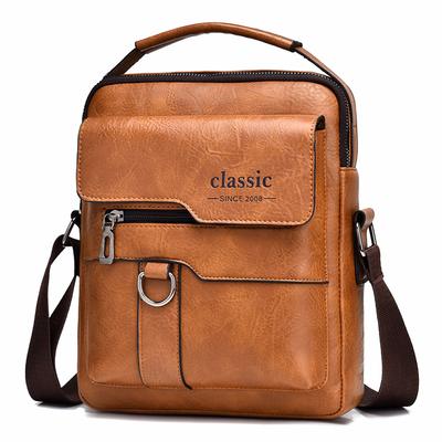 WEIXIER Men's Messenger Bag Leather Crossbody Shoulder Bag Classic Waterproof Briefcase Satchel Travel Bag