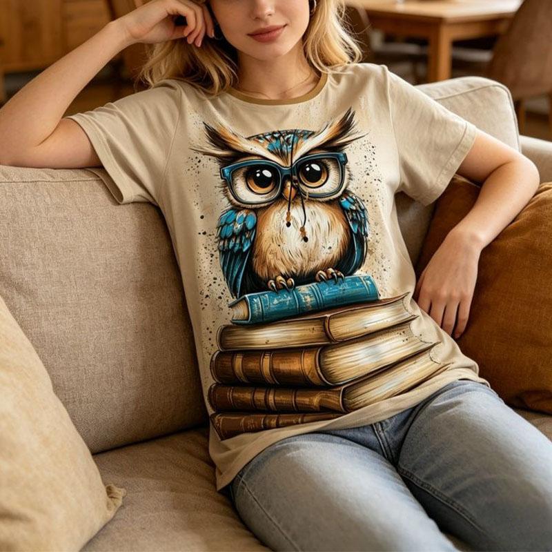 Summer Owl Animal 3D Print T-Shirts Summer Women's Casual Short Sleeve Round Neck T Shirt Harajuku Tees Tops Female Clothing