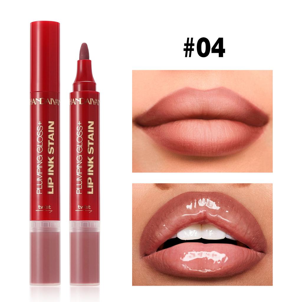 2-In-1 Watercolor Lip Gloss, Moisturizing, Mirror-Like Finish, Long-Lasting Color, Creates Natural Lip Tone, Suitable For Back To School, Beginners