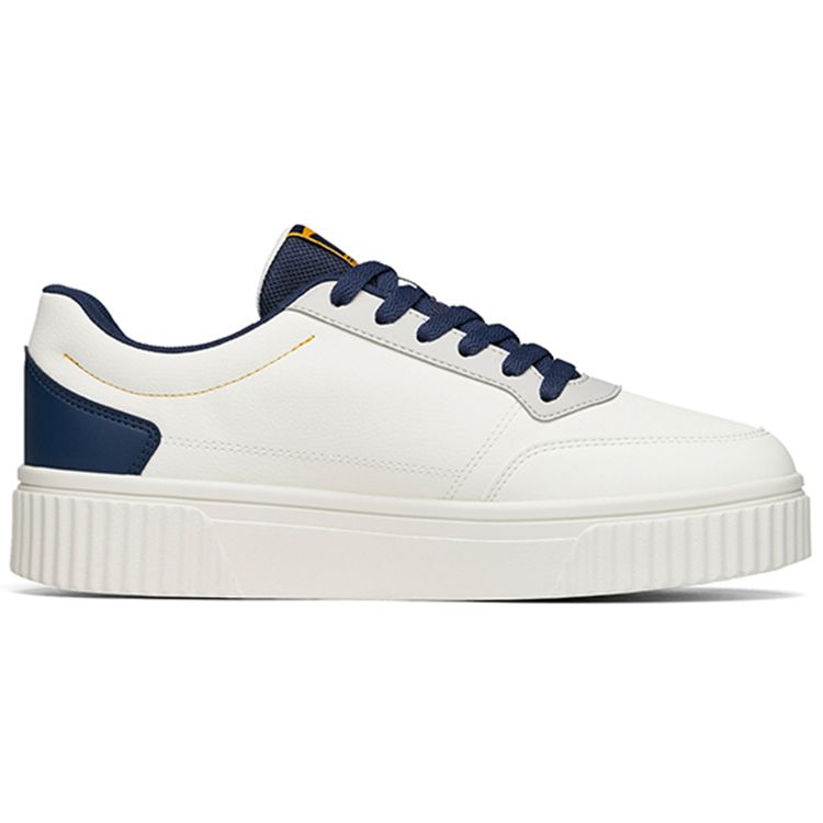 Anta Lifestyle Series Biscuit Shoes Durable Breathable Low Top Skate Shoes Men Sneaker White Gray Blue 912358005-4