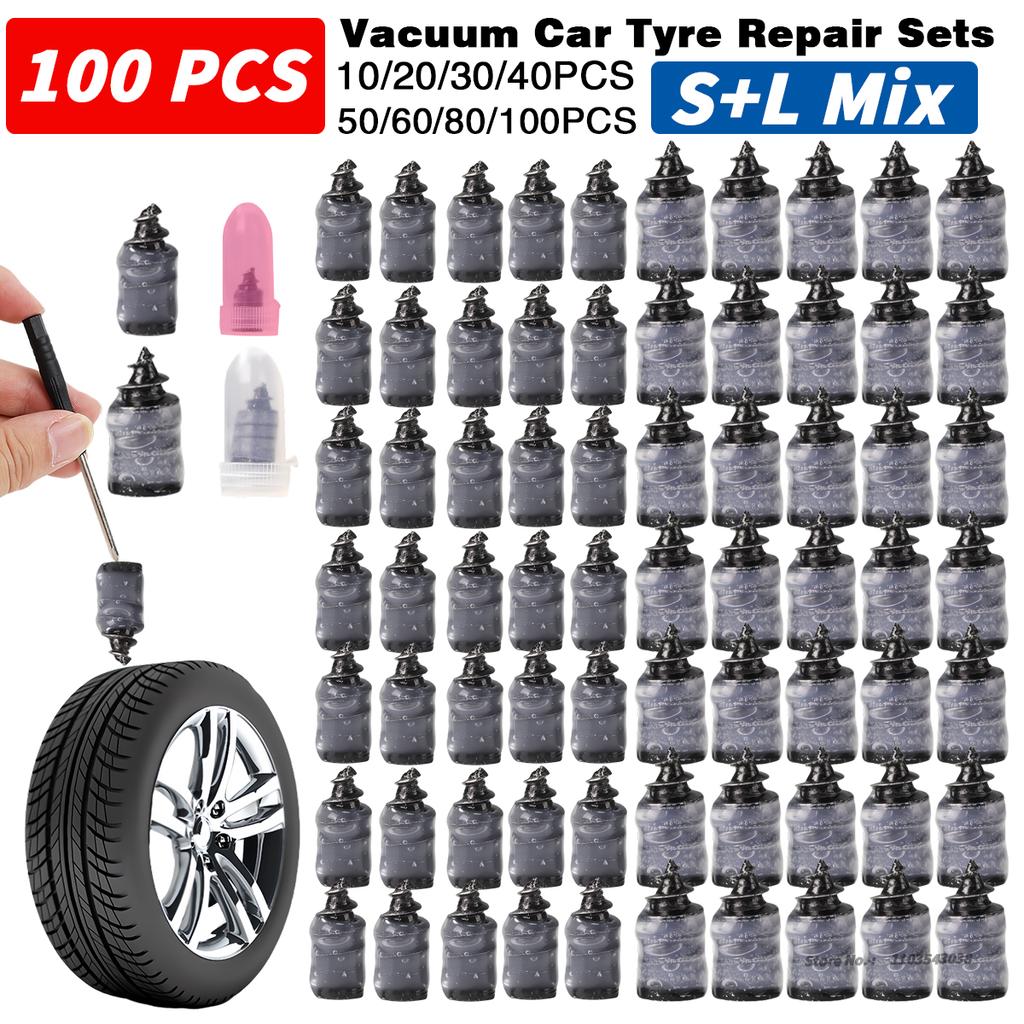 Vacuum Tyre Puncture Repair Rubber Nails Tubeless Tire Repair Screws Kit Universal for Car Motorcycle Wheel Tools