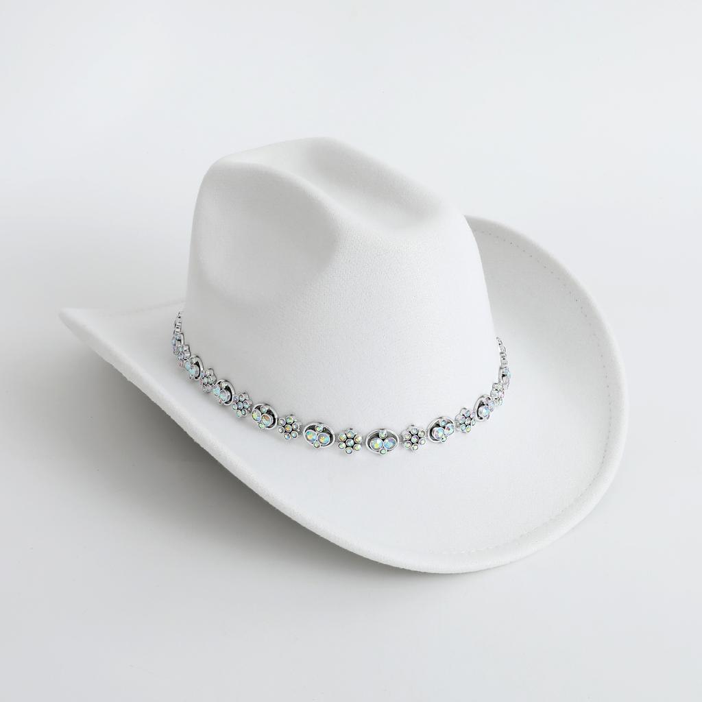 European and American Colored Diamond Women's Western Cowboy Top Hat Men's and Women's Party Party Casual Top Hat Jazz Hat