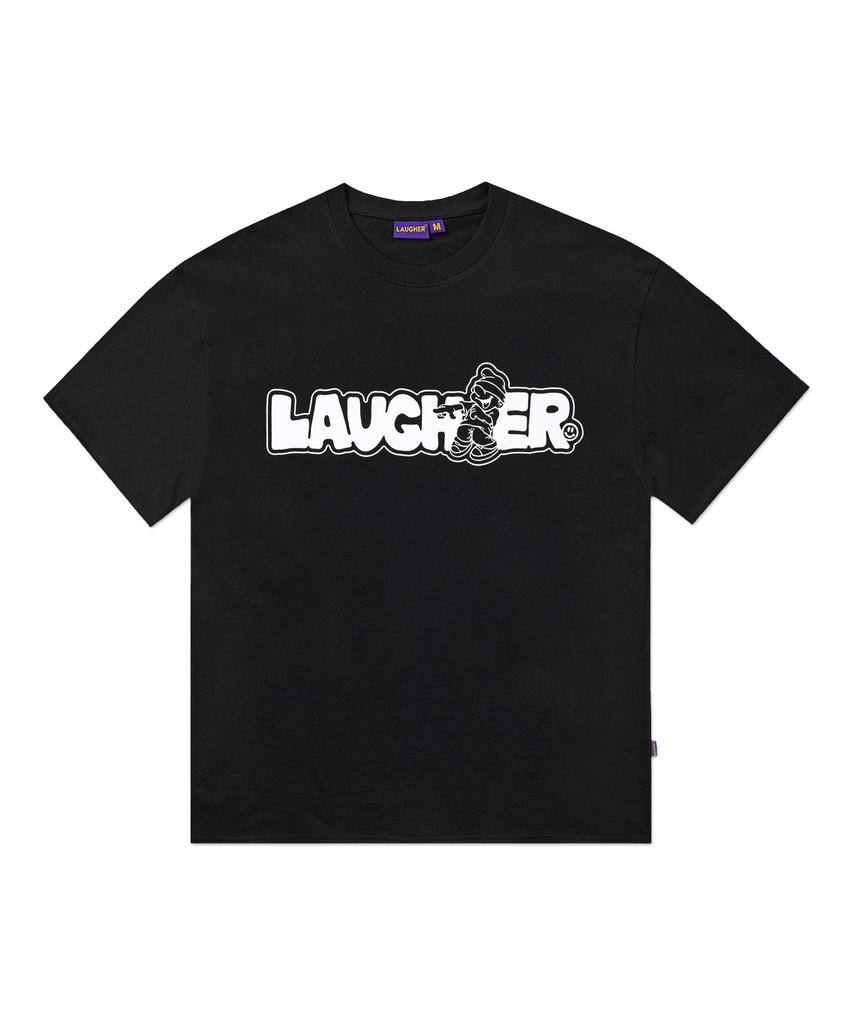 LAUGHER [2Pack] Signature Logo T-Shirt - Black & White