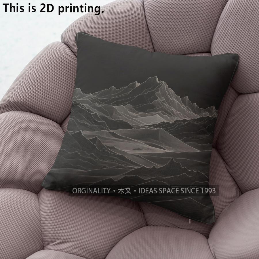 Line Art Mountain Throw Pillow Covers Pattern Cushion Cover Suitable For Sofa Bedroom Car Pillow Cover