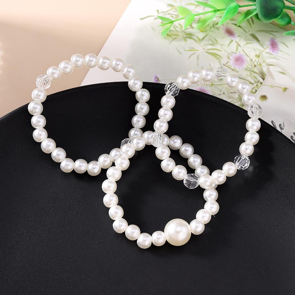3pcs/set Elegant Stretch Crystal Pearl Beaded Bracelet for Women Girls Handmade Summer Beach Jewelry Gifts
