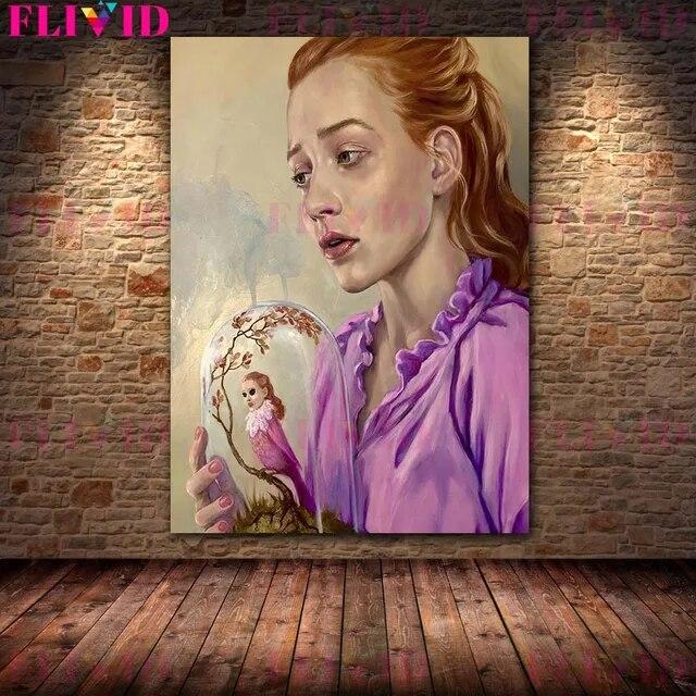 Butterfly Fairy,Mermaid Lady,Chessboard Queen Wall Art Canvas Painting Thorn Witch Surreal Art Poster And Print Home Decoration No Frame