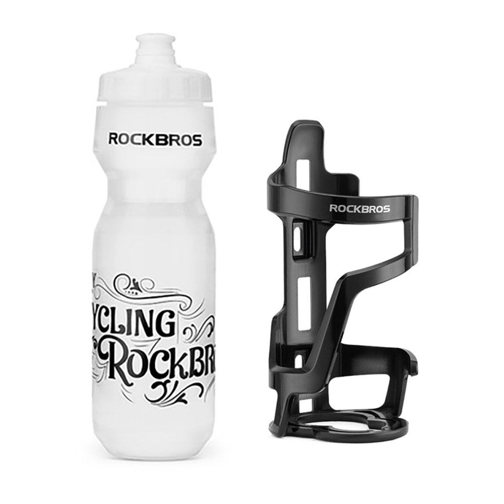 ROCKBROS PP5 Cycling Water Bottle with Water Bottle Holder MTB Road Bike Squeeze Water Spray Bottle Mount Cycling Cup Holder