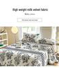Autumn/Winter Milk Velvet Printed Single Bedspread & Pillowcase Set with Mattress Dust Cover