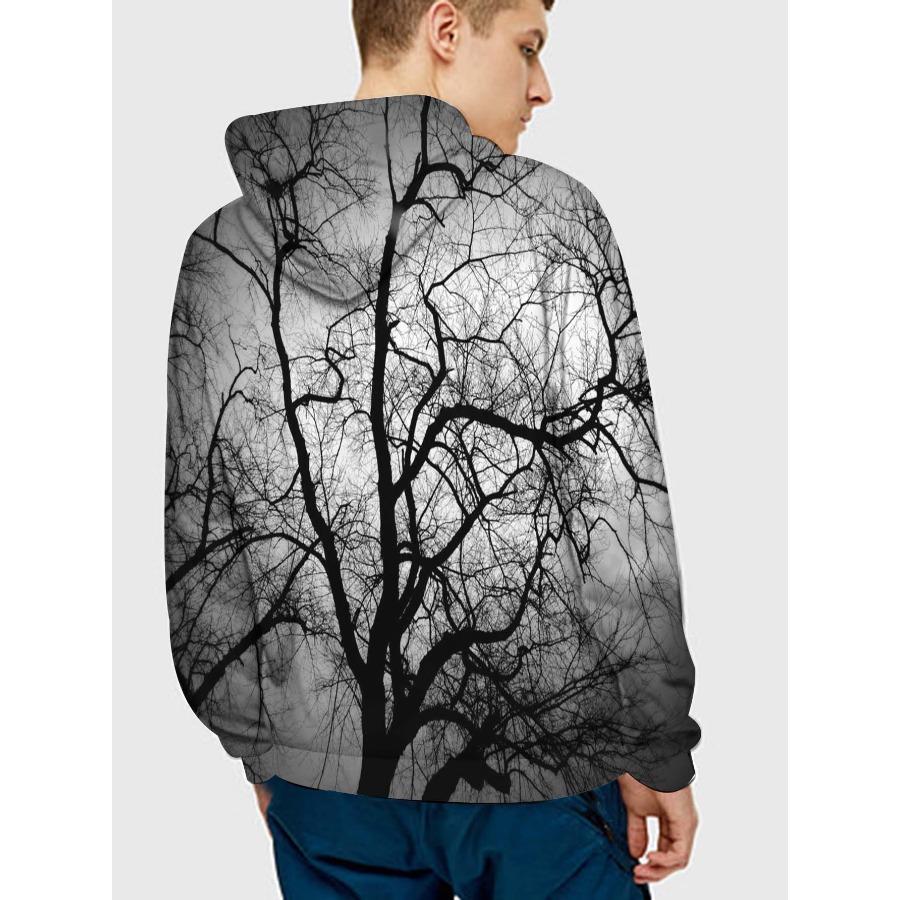 Baum 3D gedruckt Herren Hoodie Casual Muster Trendy Sportswear Herbst Winter Tasche Pullover Lange Ärmel