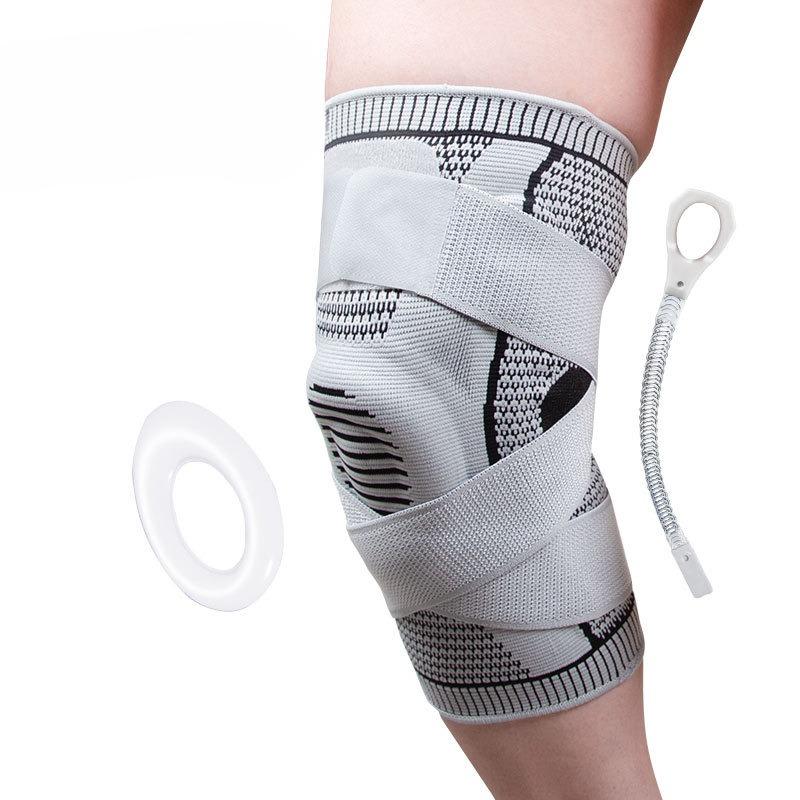 Sports silicone knee pads  mountaineering basketball compression straps  breathable meniscus joint running protective gear