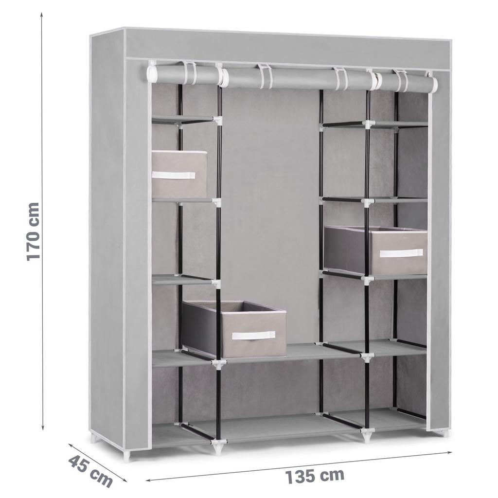 Large Textile Wardrobe With Drawers Massido