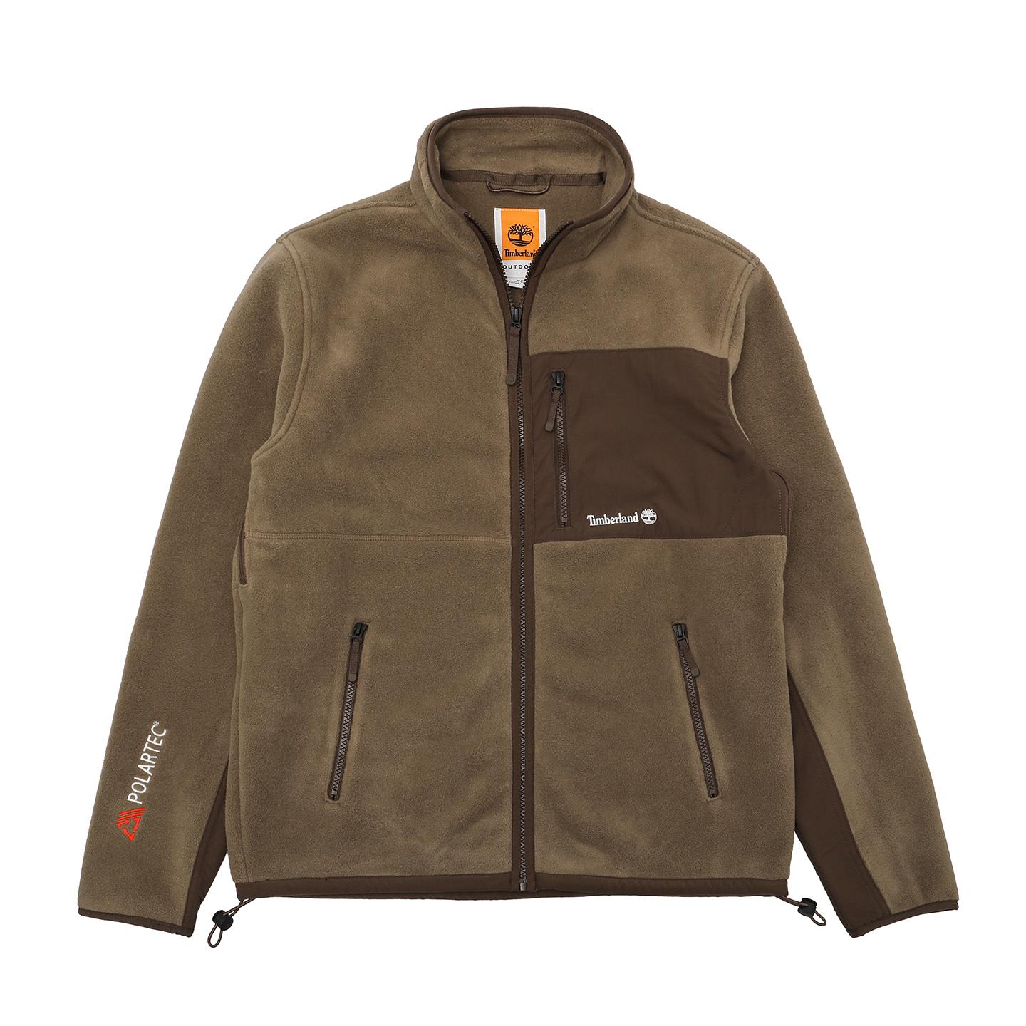 Timberland Men s Polartec Fleece Full-Zip Jacket Brown A2M3H-BK0 XL