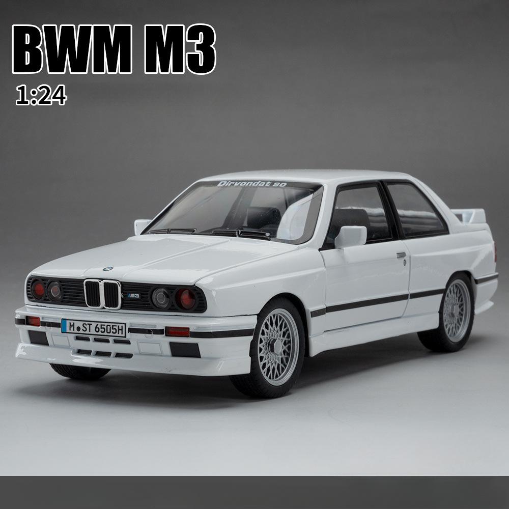 1:24 BMW M3 Alloy Sports Car Model Diecasts Metal Classic Car Model High Simulation Sound and Light Childrens Toys Gift C410