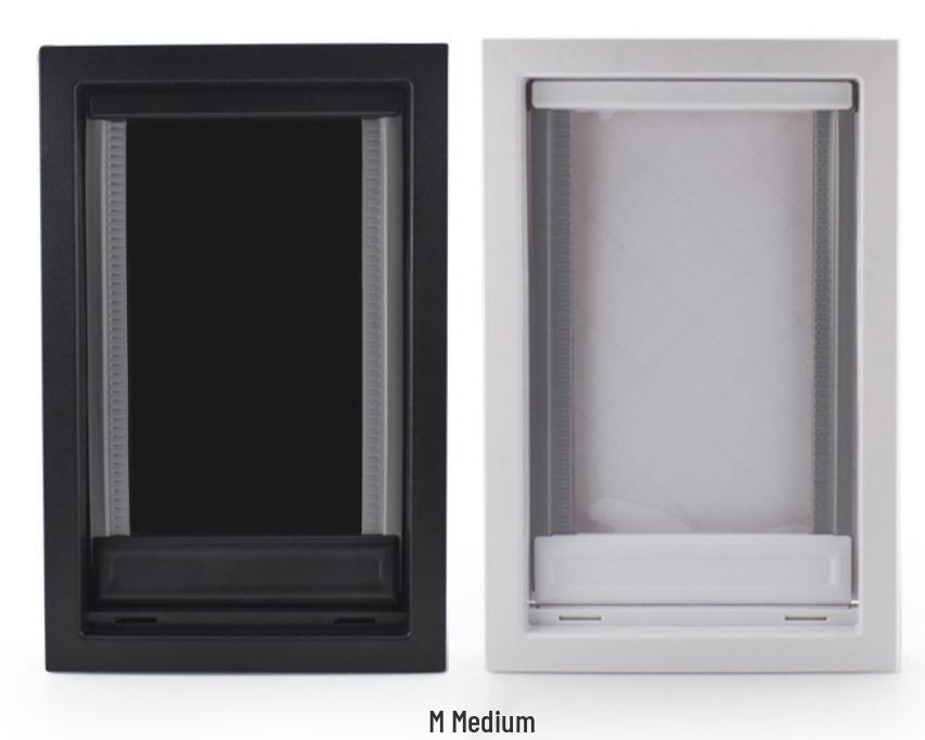 Large PVC Pet Door with Magnetic Closure for Wooden Doors and Fences, Two-Way Access for Dogs