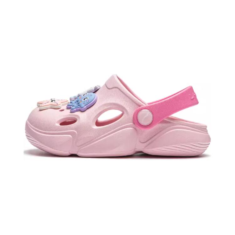 

Li Ning Kids Sports Lifestyle Series EVA Comfortable Fashion Simple Shock Absorbing Wear Resistant Sandals Kids sandals Peach-Pink YKKU010-2 28