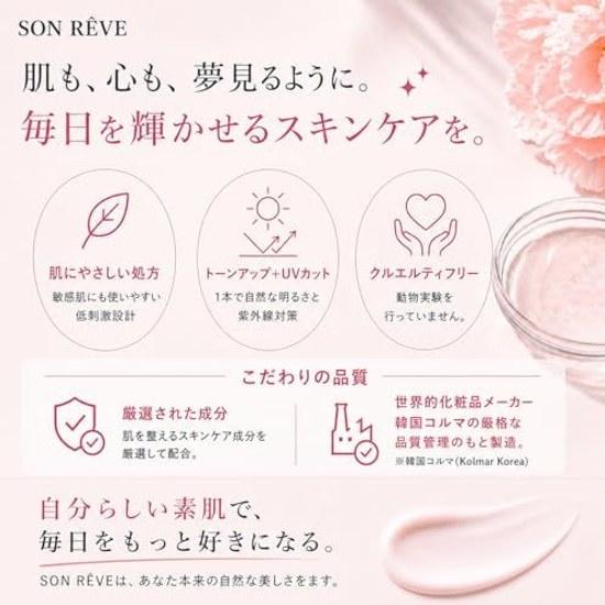 SONREVE One Push Tone Up UV Cream wrinkle improvement ingredients included sensitive skin low irritation SPF50+ PA++++ plant-derived Korean cosmetics