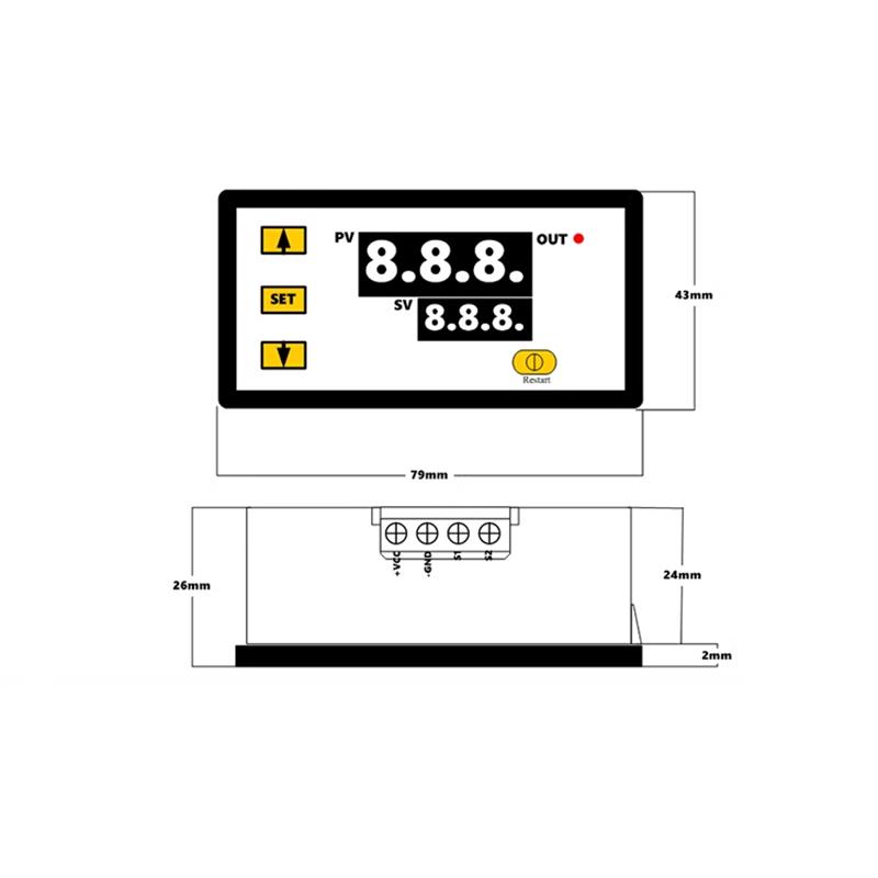 DC 12V Mini Digital Temperature Controller 12V 24V 220V Thermostat Regulator Heating Cooling Control Thermoregulator With Sensor