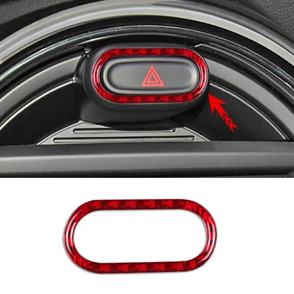 

Car Warning Light Button Frame Sticker For MINI COOPER S JCW F54 F55 F56 F57 F60 Carbon Fiber Car Interior Stickers Accessories красный