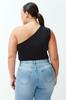 Women's Style Plus Size Cinnamon Asymmetric Collar Knitted Body with Snaps at the Bottom