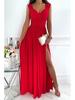 Women's Sleeveless Lace Dress with Open Back and Slit Hem