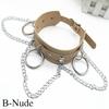Women'S Fashion Punk Street Snap Nightclub Pu Leather Choker Metal Ring Chain Necklace Collar Rivets Goth Belt Adjustable Buckle Neck Accessories