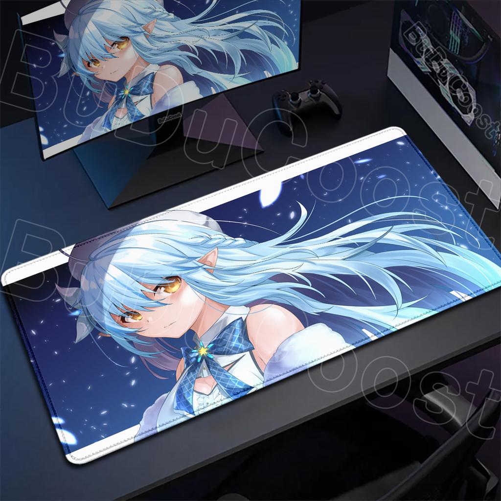 Kawaii Desk Carpet Office Gaming Accessories Hololive Yukihana Lamy Mouse Pad Large Laptop Keyboard Mat Non-slip PC Computer Rug