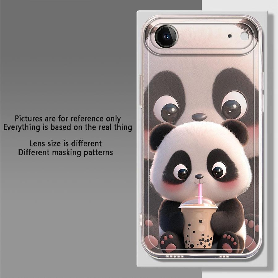 Cute Panda Case for iPhone 17 Pro Max XS Max 13 Pro 12 Mini 16 Air 15 14 Plus XR 7 8 11 Soft Phone Cover