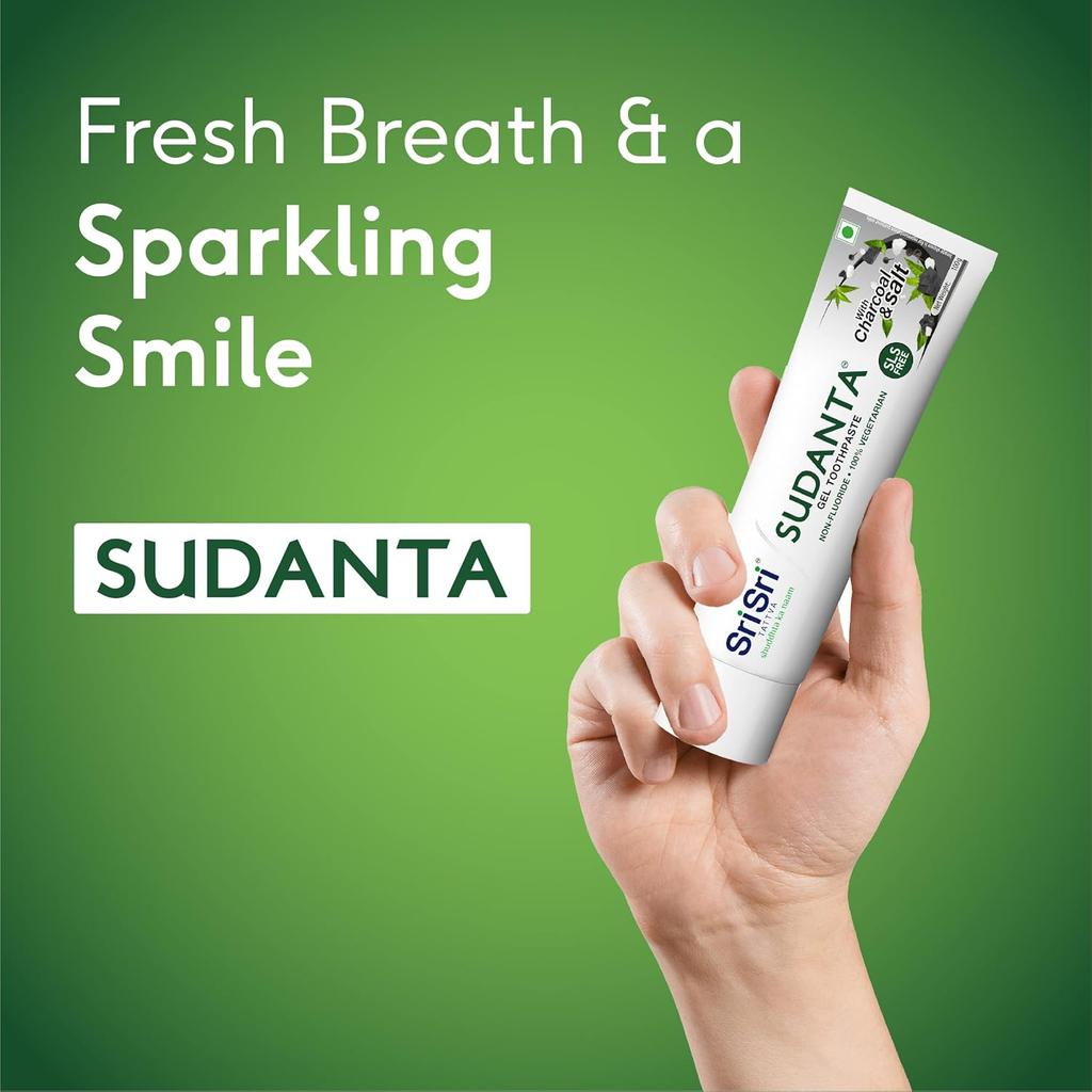 Sri Sri TATTVA Sudanta Herbal Gel Multi Action Toothpaste 100G X Pack Of 2 For Kids Adults