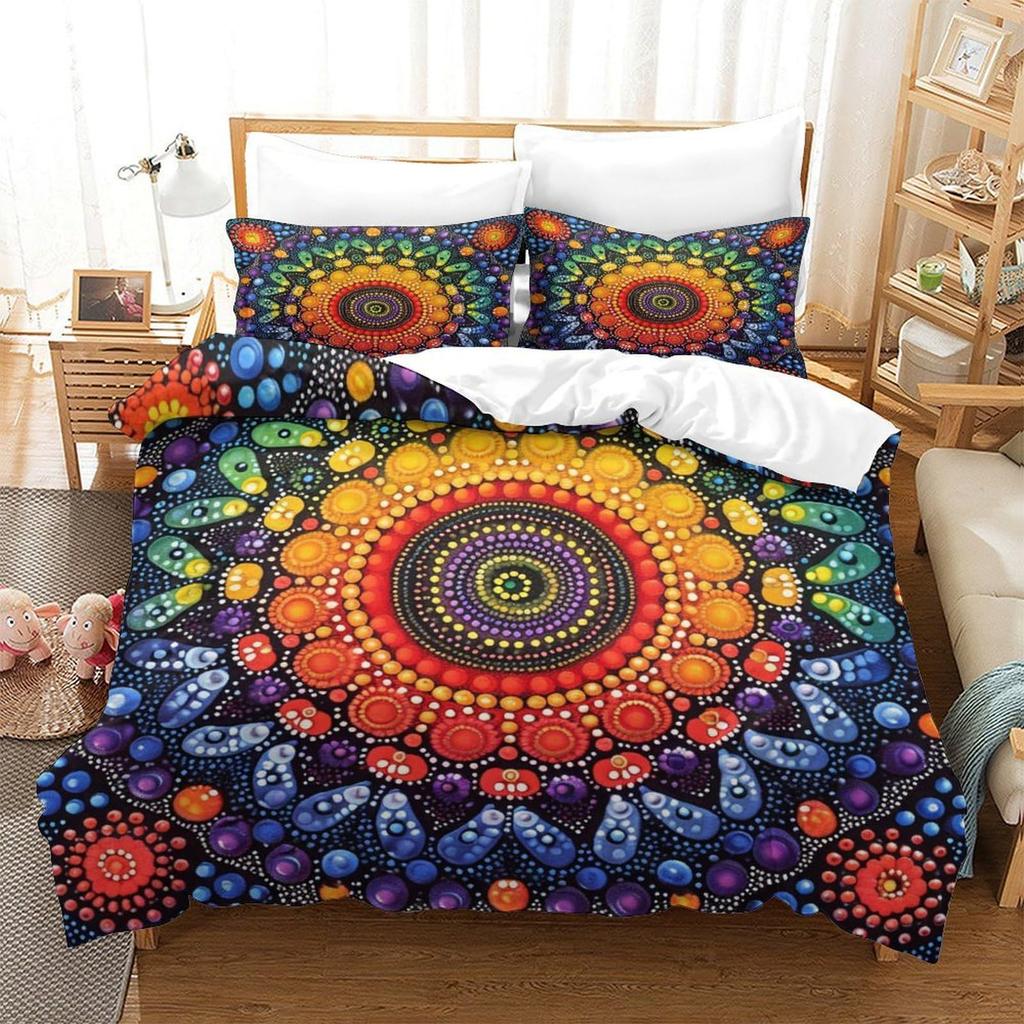Mandala Bohemian Floral Bedding Set Fashion Printed Polyester Quilt Cover Home Textile Kit