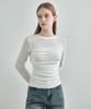 MONGDOL Tube Top Shirred Layered T-Shirt White Mdts083White