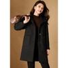 Women's British Style Plaid Hooded Mid-Length Coat