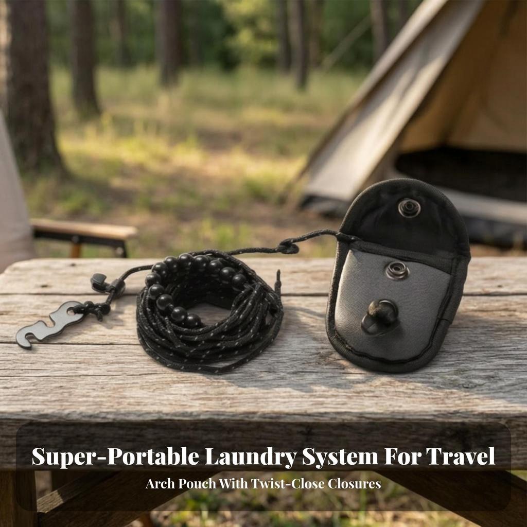 Travel Clothesline Robust Beaded Portable for Backpacking
